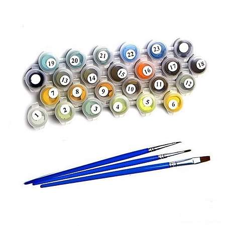 Painting by numbers 40x50 BUZIN. WHITE ROSES 24 colors