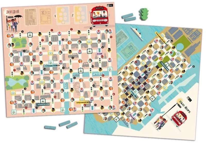 Board Game - Happy Ticket. New York and London