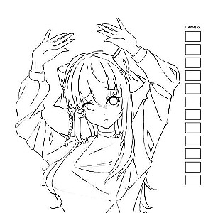 Anime! Coloring book for working with purple and pink markers