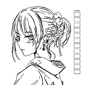 Anime! Coloring book for working with purple and pink markers