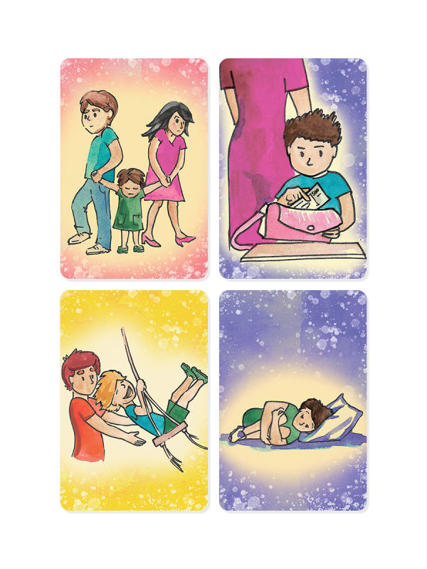 Metaphorical cards Mom, Dad and Me. Working with child-parent relationships cards + brochure