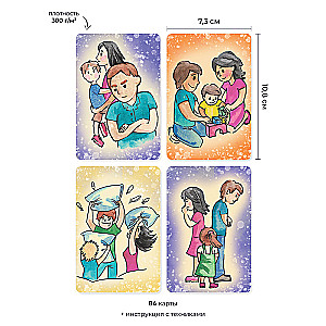 Metaphorical cards Mom, Dad and Me. Working with child-parent relationships cards + brochure
