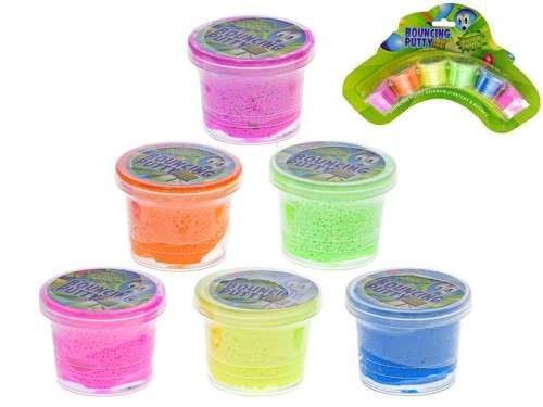 SLIME Stretchy & Bouncy Jelly Mass, 6 colors x 12 grams.