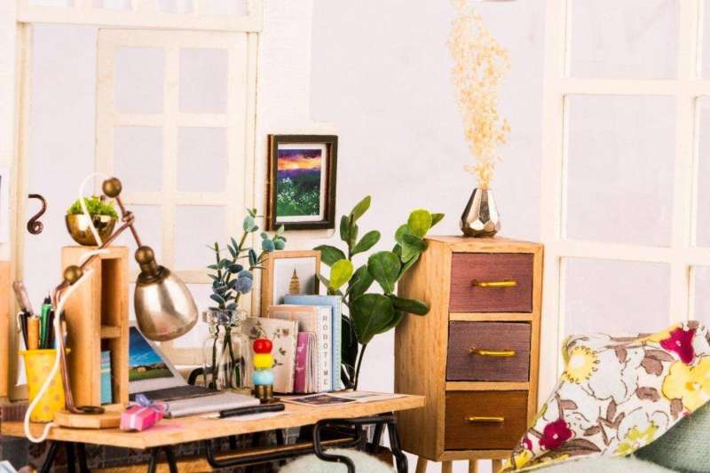 Wooden 3D Folding Miniature ROBOTIME Home Office