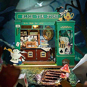 3D Foldable Miniature ROBOTIME Alice Tea Store