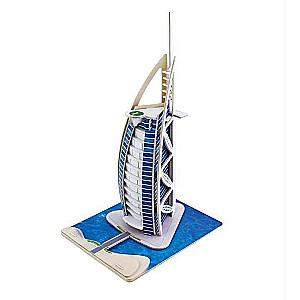 Wooden puzzle with colored paper Hotel Dubai