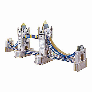 Wooden puzzle with colored paper Tower Bridge