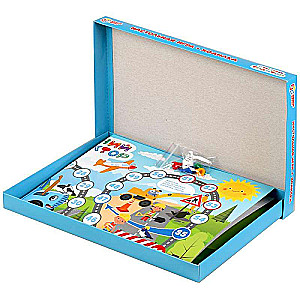Board Game-Walking - Blue Tractor. Traffic Rules