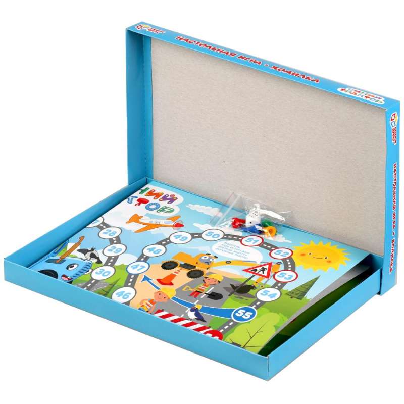 Board Game-Walking - Blue Tractor. Traffic Rules
