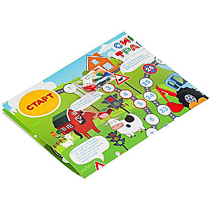 Board Game-Walking - Blue Tractor. Traffic Rules