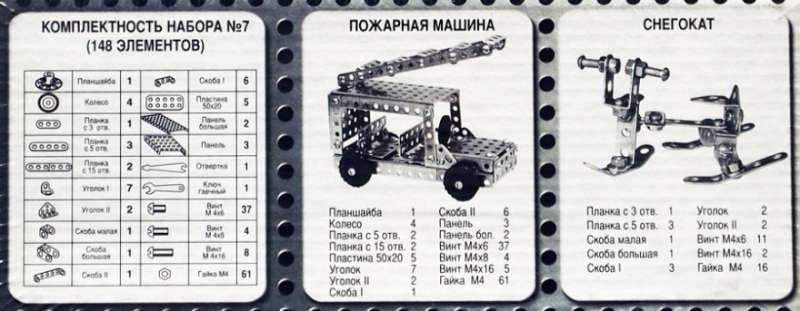Metal Constructor No. 7 148 pcs