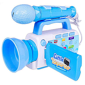 Little Reporter with a Camera and Microphone