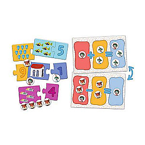 Board Game - Numbers. Babies and Bear