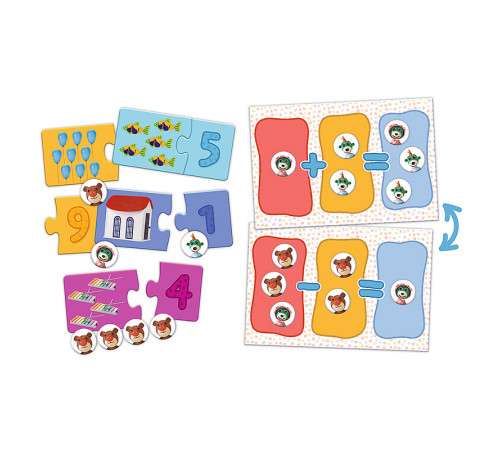 Board Game - Numbers. Babies and Bear
