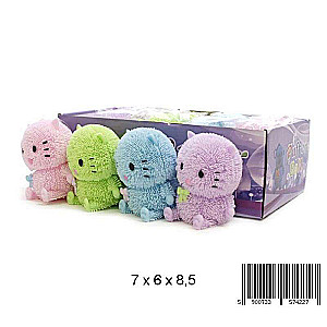 9cm Puffer Kitten Stress Toy with Light Mix
