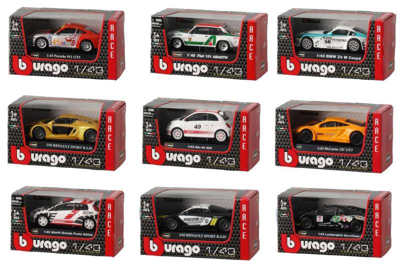 Toy Car BURAGO RACE, metal 1/43
