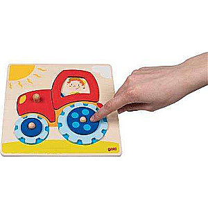 Wooden Puzzle GOKI - Tractor