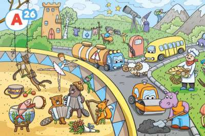 Educational Wimmelbook. From A to Z
