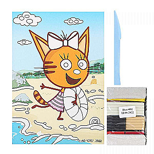 Painting from Plasticine - Three Cats Karamelka