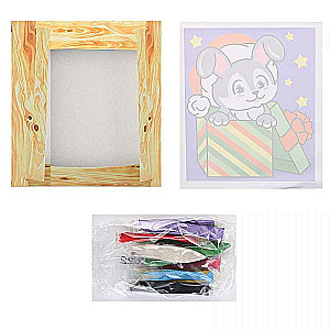 Mural. Sand Painting Bunny with Gifts