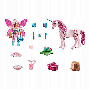 Figure Set - Fairy Caring for Unicorn, Pink
