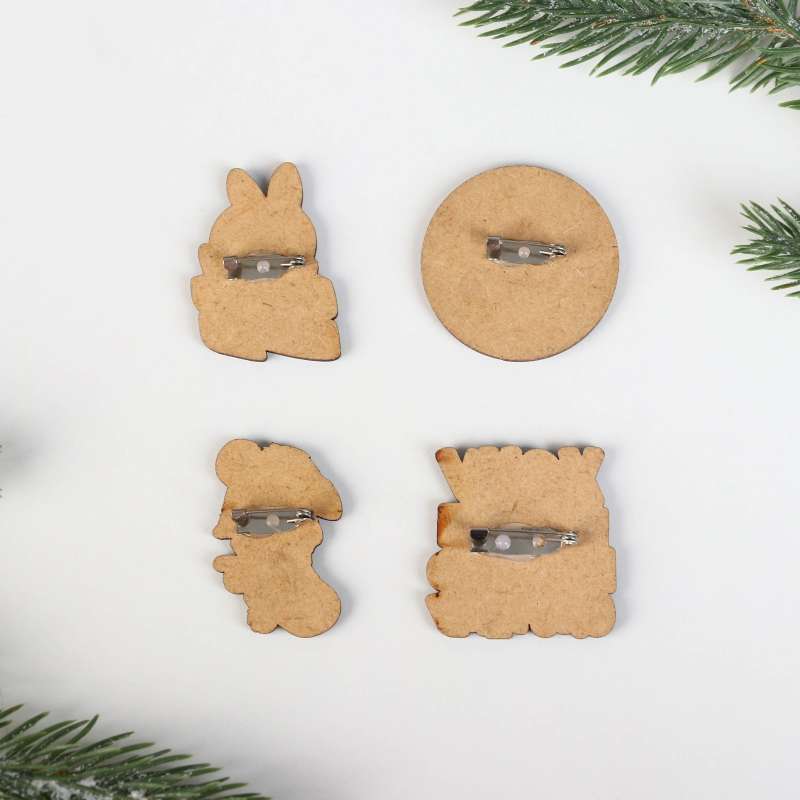 Wooden New Year Pin MIX