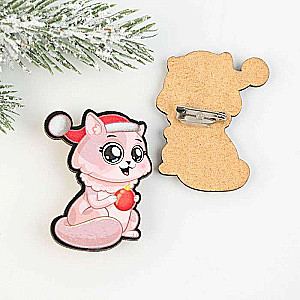 New Year Badge Festive Bite, 3.4 x 4.3 cm