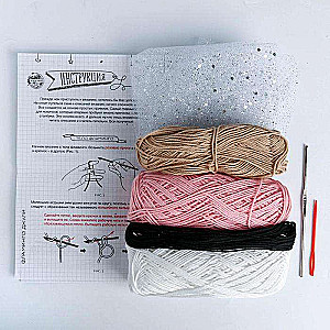 Soft Toy Flamingo Julie, Amigurumi Knitting Kit, 17 × 5 × 15 cm