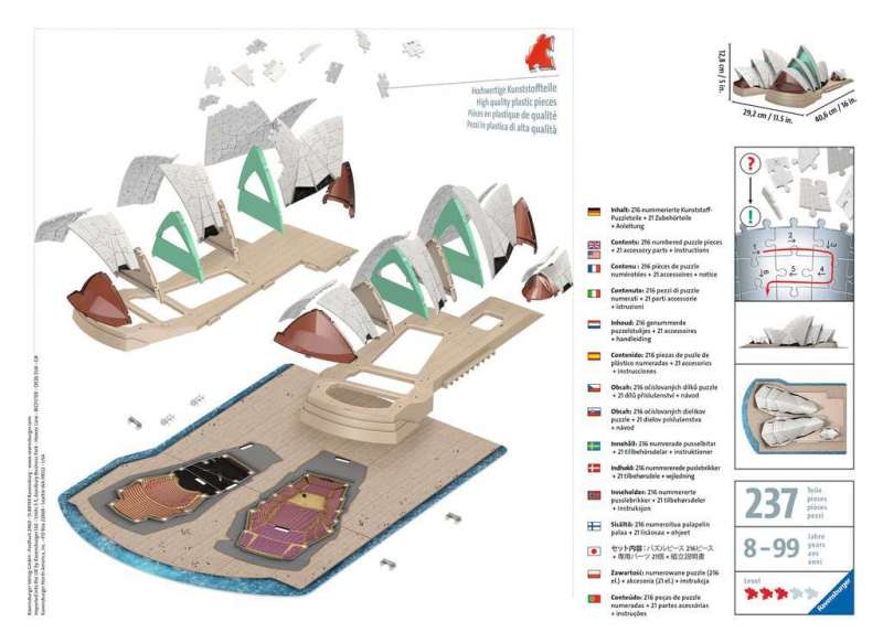 3D Puzzle Sydney Opera, 237 pcs