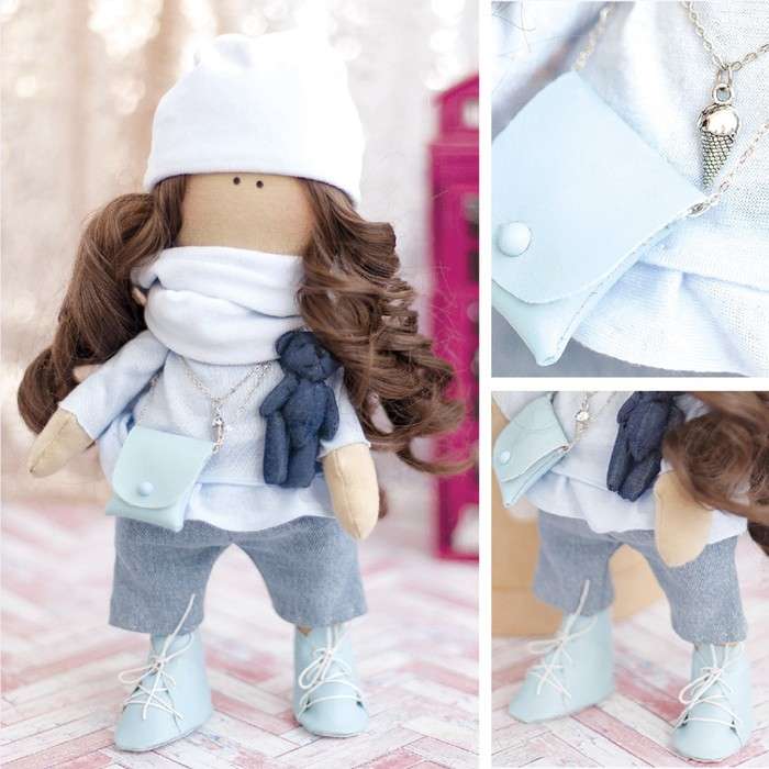 Interior doll Catti, sewing kit, 22.4 × 15.6 × 5.2 cm