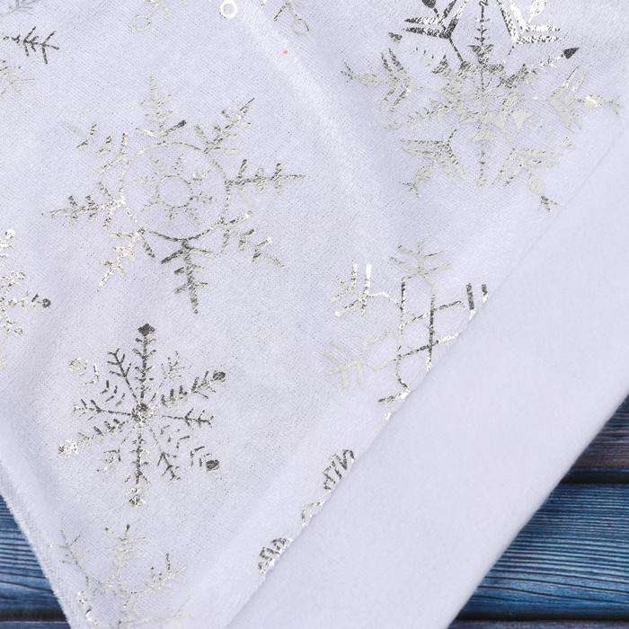 New Year Hat White with Snowflakes 28x38 cm, white