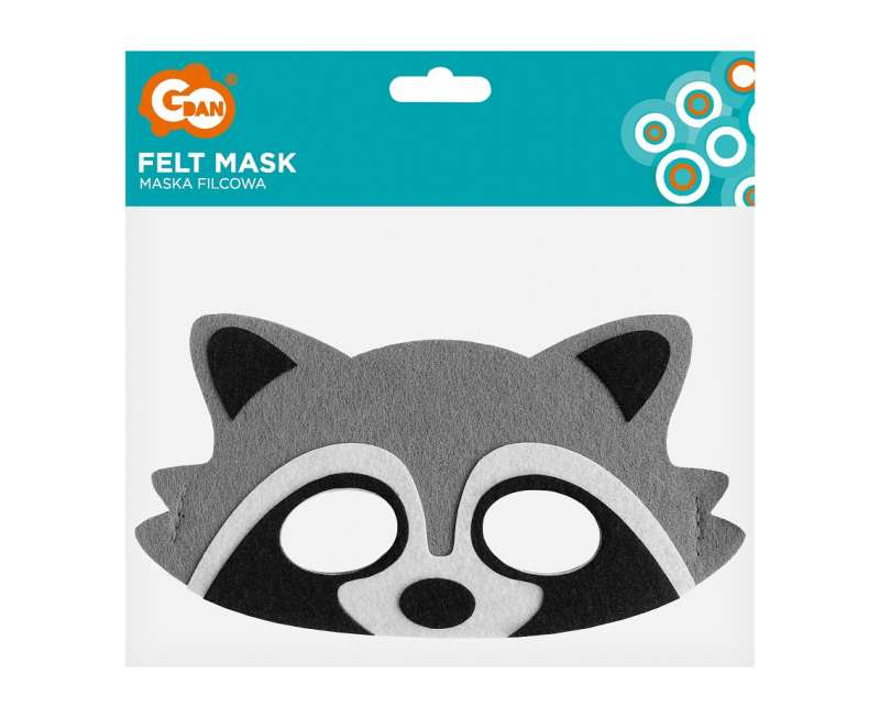 Felt Mask - Raccoon, size 18 x 9.5 cm