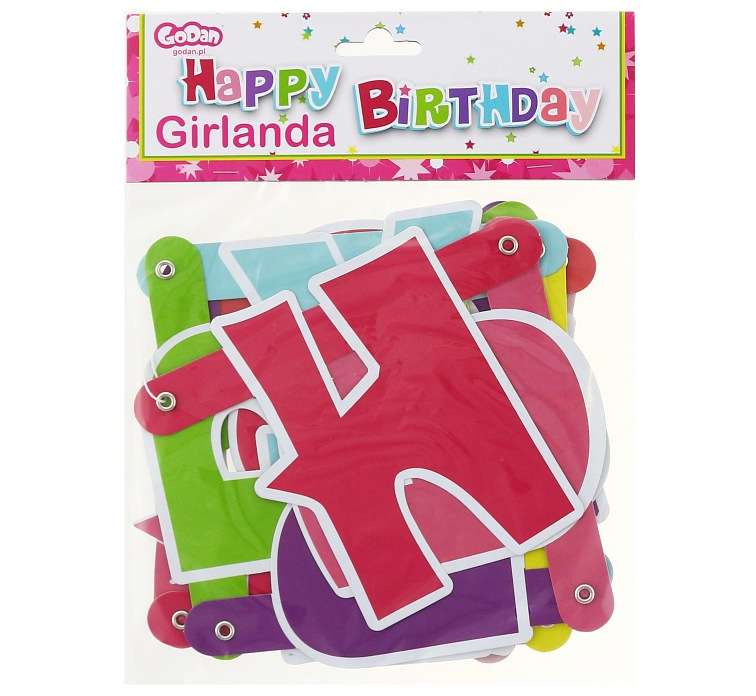 Happy Birthday Festive Garland - pink