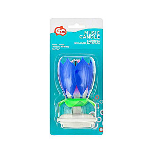 Flower Candle with Music, Blue