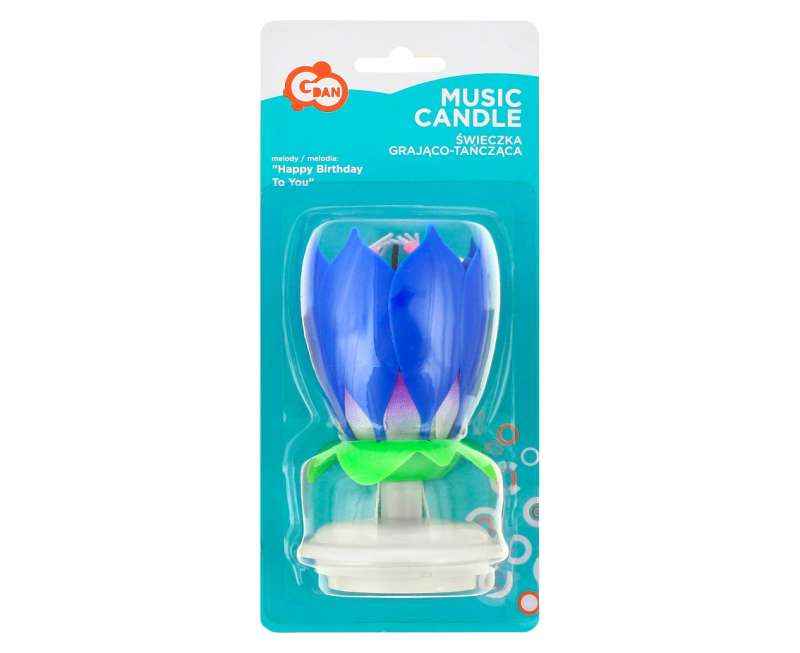 Flower Candle with Music, Blue