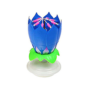 Flower Candle with Music, Blue