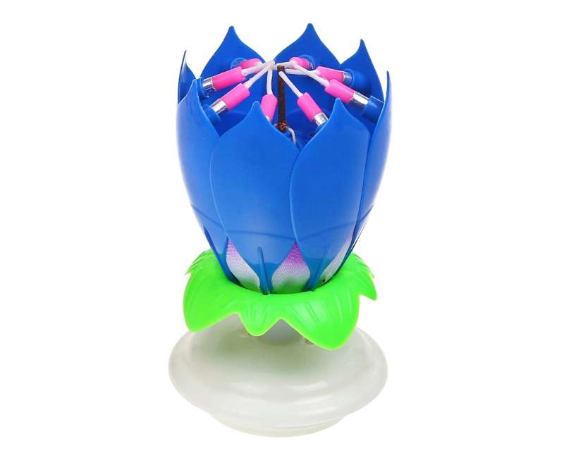 Flower Candle with Music, Blue