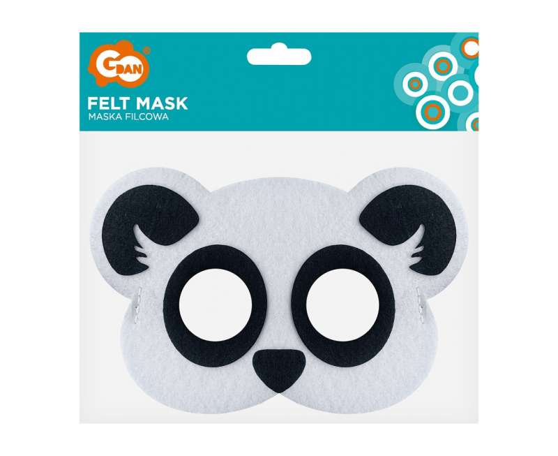 Felt mask - Panda, size 19 x 12 cm