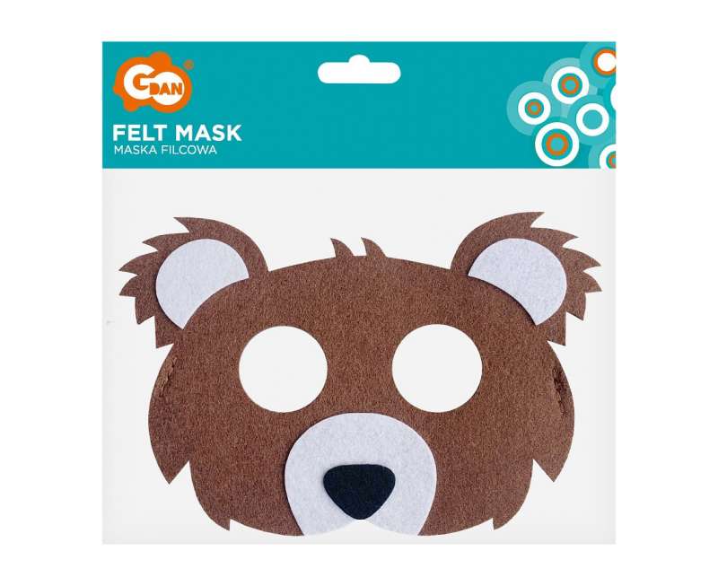 Felt mask - Bear, size 18 x 12 cm