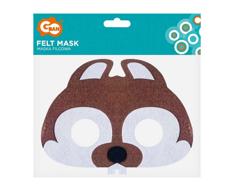 Felt mask - Beaver, size 17.5 x 13.5 cm