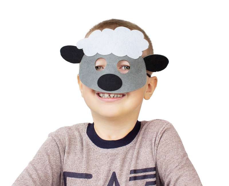 Felt Mask Sheep, size 25 x 14 cm