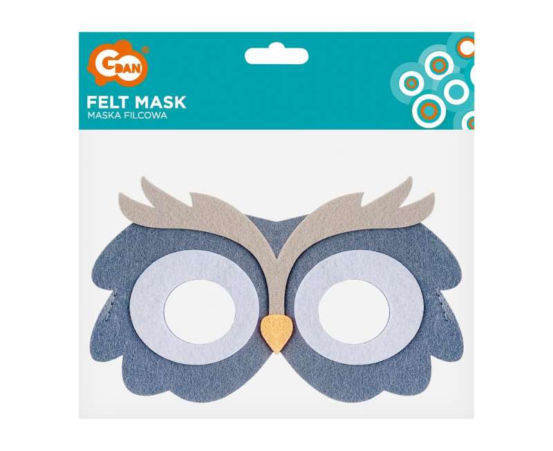 Felt mask - Owl, size 18 x 11 cm