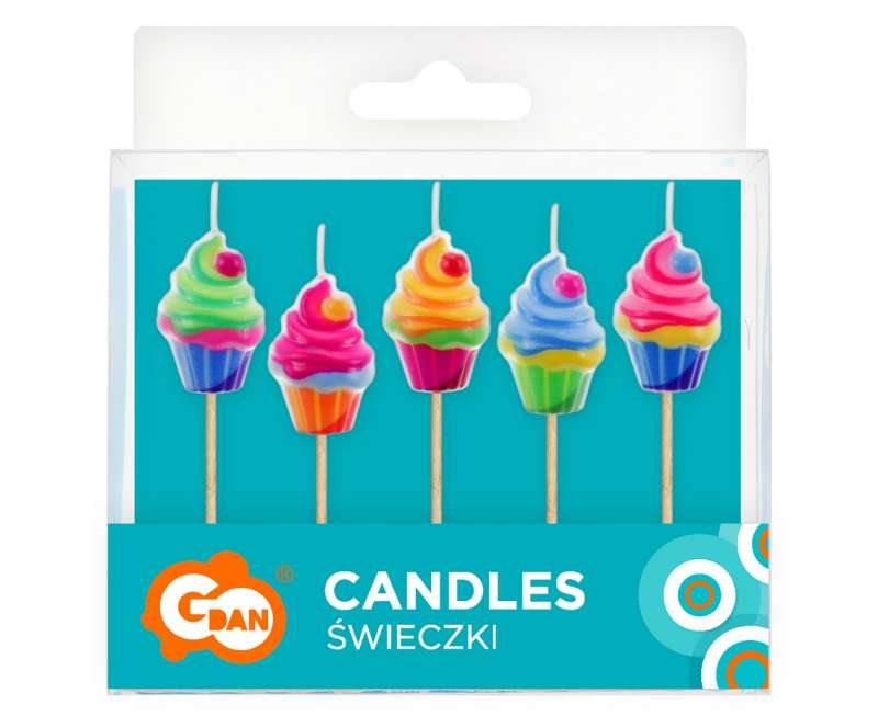Cupcakes Candle Set, 5 pcs