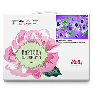 Canvas by numbers 15x20 PURPLE FLOWERS 17 colors