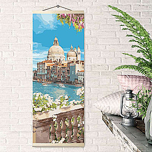 Numbered painting 35X90 color canvas PANNO. VENICE. SANTA MARIA DELLA SALUTE 40 colors