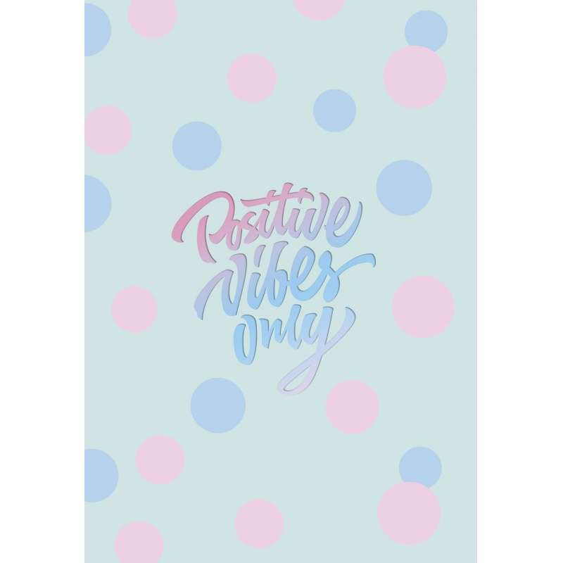 Тетрадь A5, 48 листов Positive Vibes Only, листья с точками