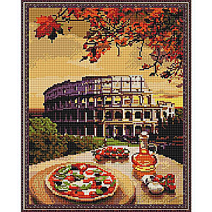 Diamond mosaic with applied frame - Rome. Colosseum, 50x40cm
