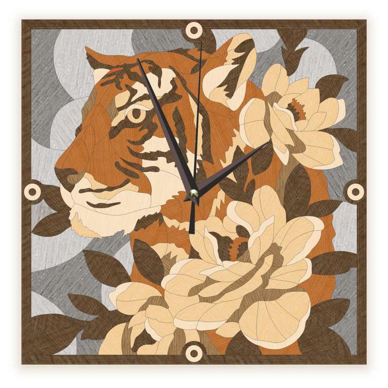 Loovkomplekt - Graatsiline tiiger, kell, 25x25cm