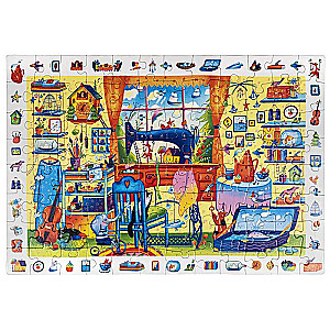 IQ Puzzle mit einem entwicklungsfördernden Spiel 96 Teile. Zu Besuch beim Schneider