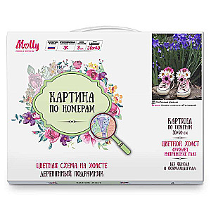 Картина по номерам  (30х40) Цветной холст  НЕОБЫЧНЫЕ РОМАШКИ (24 цвета) 